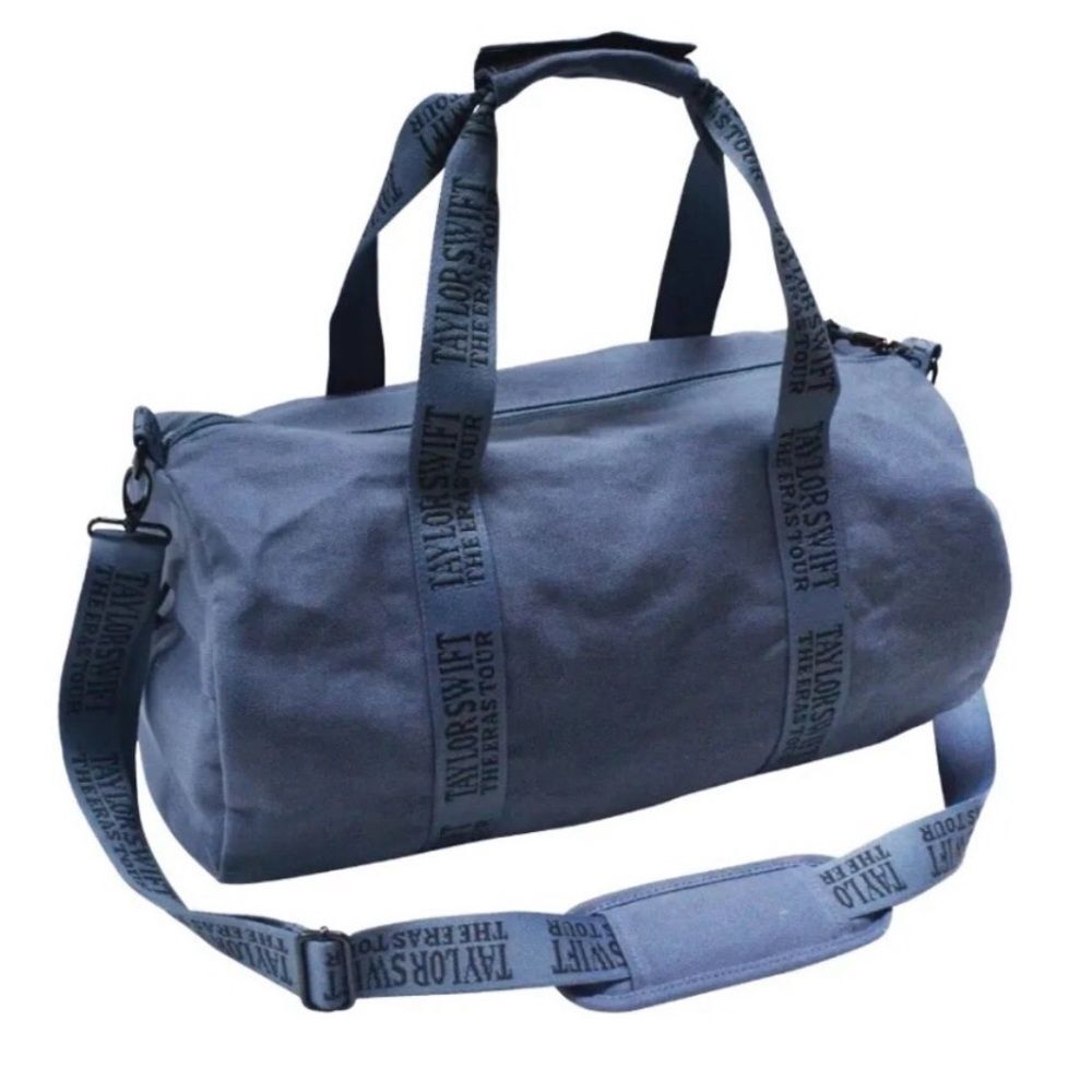 NWT - Official Taylor Swift Eras Tour Canvas Duffle Bag - Smoky Blue Grey - Picture 2 of 10